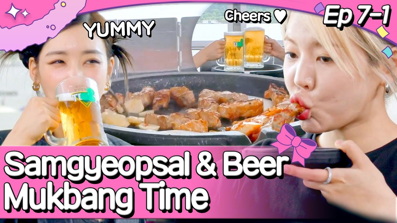 (СУБТИТРЫ) TIFFANY YOUNG & SUNNY's K-Pork Belly Samgyeopsal, Kimchi, Beer Mukbang Time 🤤 | Soshi ...