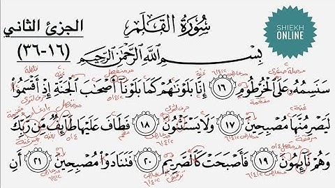 تعلم قراءة سورة القلم مع شرح أحكام التجويد| الجزء الثاني