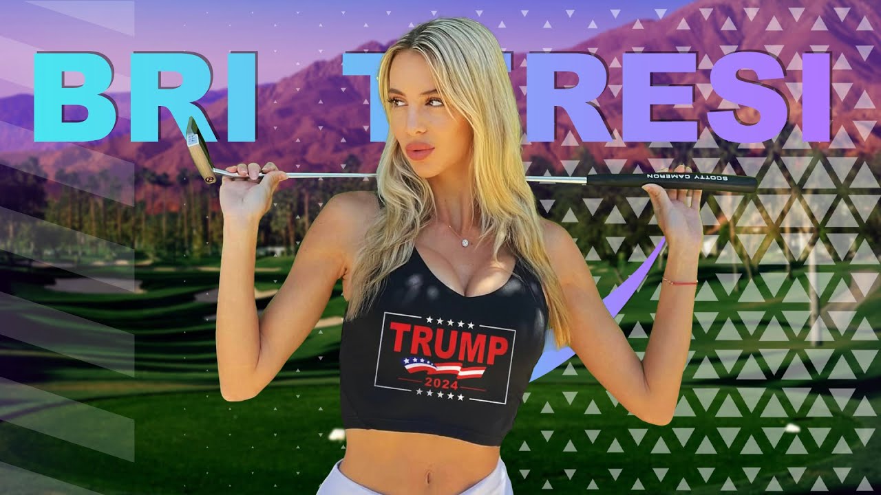 Bri Teresi stunning golfer showing off her big boobs in revealing dress
