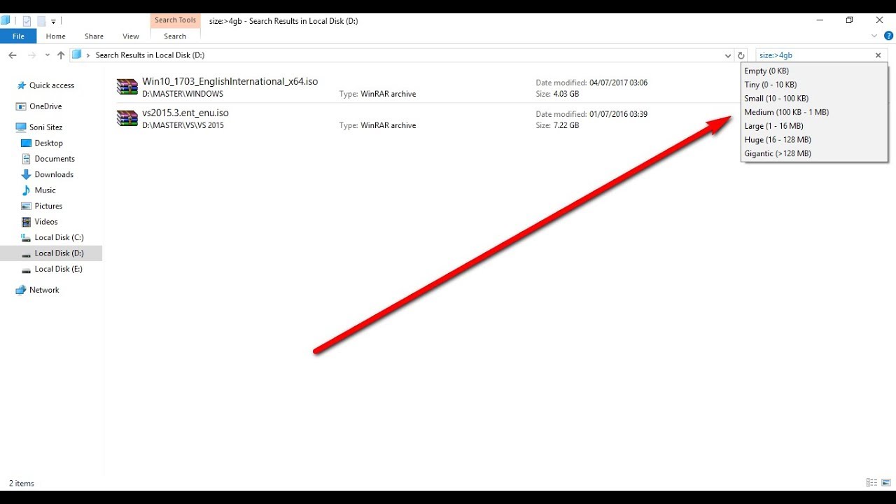 how to search files in windows 10 by date modified