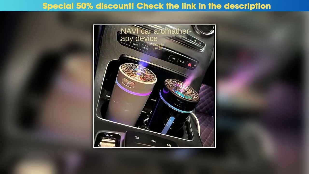 New Arrival Car Air Humidifier with Aromatherapy Function and Air Purification, Ionizer, Cigarette•