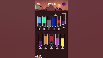 Water Short Level 92 Tutorial #games #watercolorsort #colorwatersort #gaming #watersort #gameplay