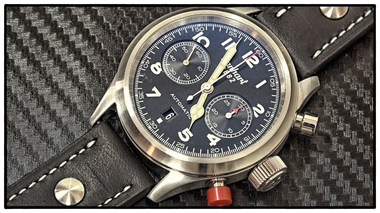 Hanhart Pioneer Twincontrol Schwarz Automatik Chronograph Armbanduhr Uhr Clock Watch 2 3 Youtube