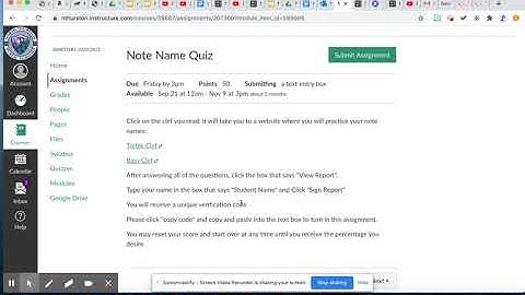 How To Turn In A Musictheory.net Assignment In Canvas