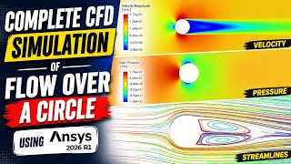 Complete CFD Simulation of Flow Over a Circle Using ANSYS | Velocity, Pressure & Streamlines #ansys