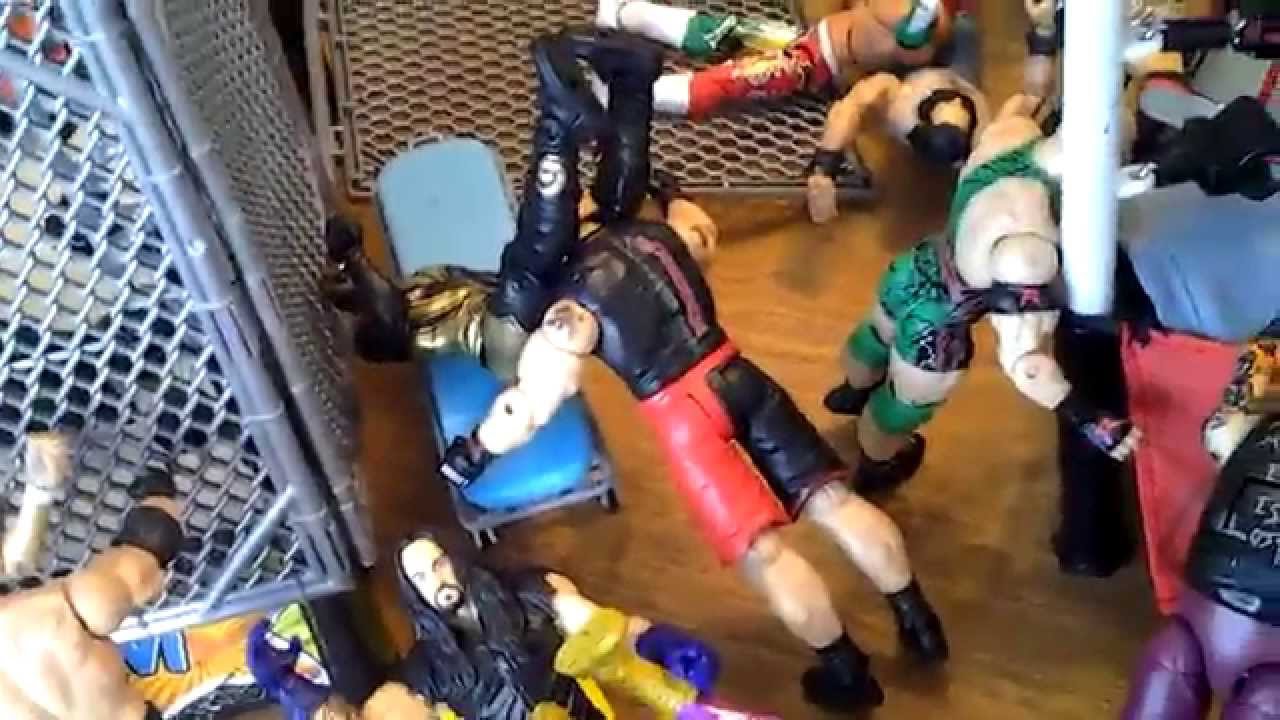 wwe action figures set up