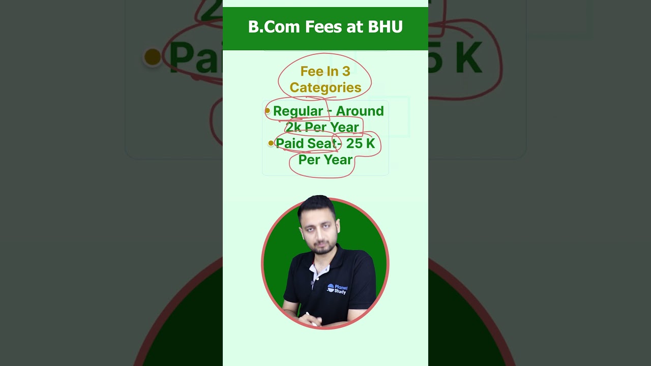 3 Category Fee Structure of BCom at BHU!🫵
