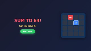 Fun Sum to 64! #riddle #game #games #puzzle #funny #puzzlegame #gridgame #braingames #brainteaser