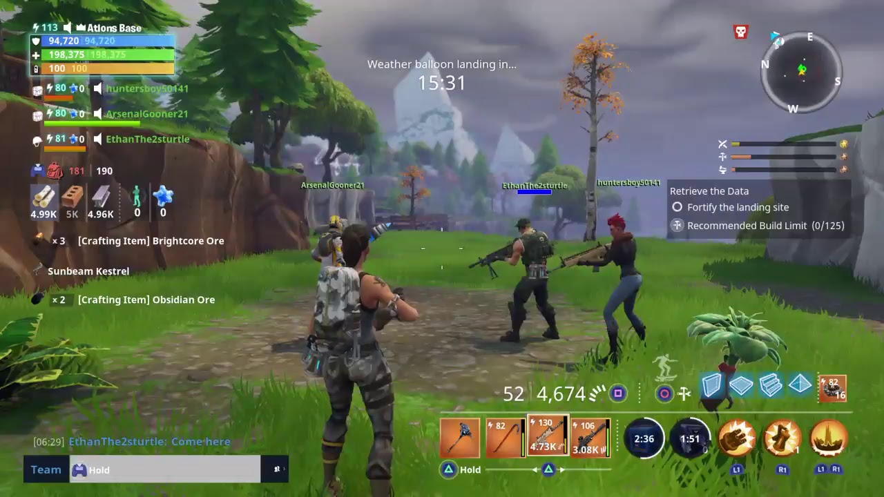 Farming 100 storm chests with friends on fortnite