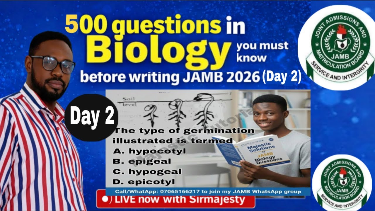 Day2 500 JAMB Biology questions you must know before writing JAMB 2026