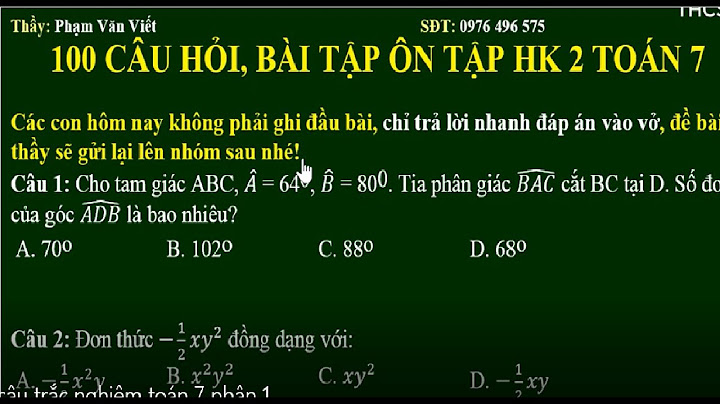 Bài tập trắc nghiệm hình học 7 ki 2