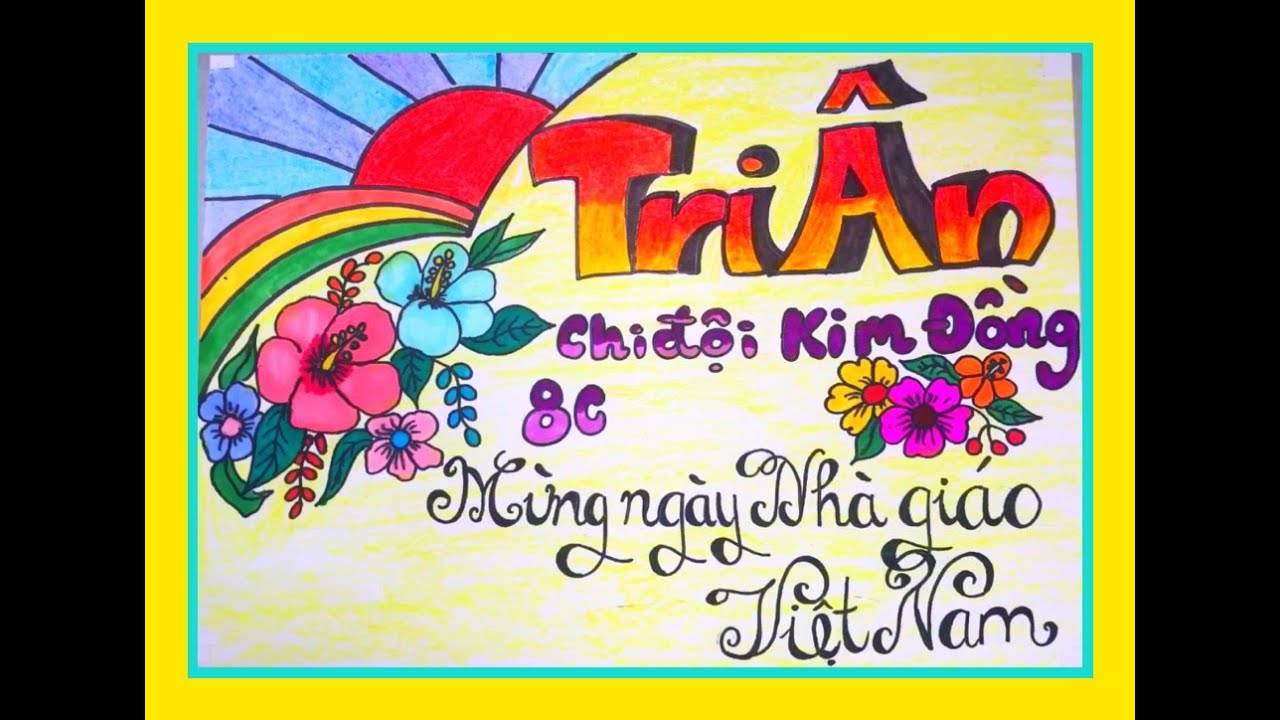 VẼ TRANH : TRANG TRÍ ĐẦU BÁO TƯỜNG NGÀY 20-11 - youtube