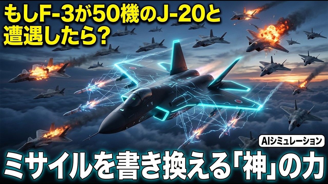【50機 vs 1機】ミサイルをハッキング！？空自の極秘戦闘機「F-3」が放つ禁断のAI電子戦能力がヤバすぎる…