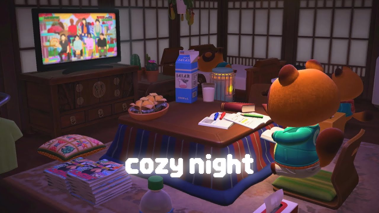 모동숲 ASMR📚🌰❘ 콩돌밤돌이와 포근포근 난로옆 책읽기❘ Relaxing Sleep