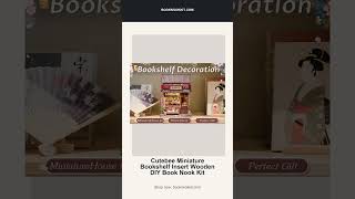 Cutebee Miniature Bookshelf Insert Wooden DIY Book Nook Kit #Shorts
