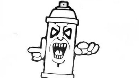 How to draw a step by step spray can Character