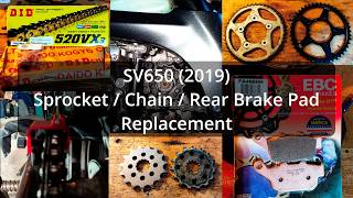 SV650 Sprocket Chain Rear Brake Pads Replacement