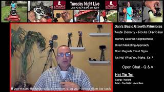 Tuesday Night Live at 6:00 pm EST - Dan's Basic Growth Principles - Open Chat Q & A