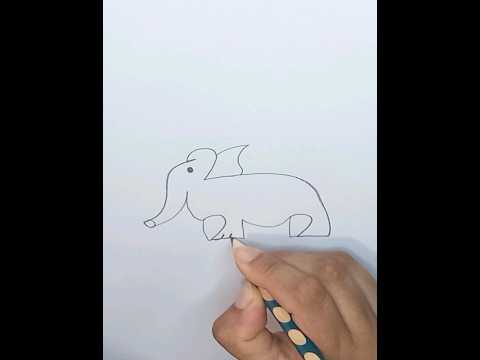 222=Elephant Drawing!!как Нарисовать  слона ь#shorts