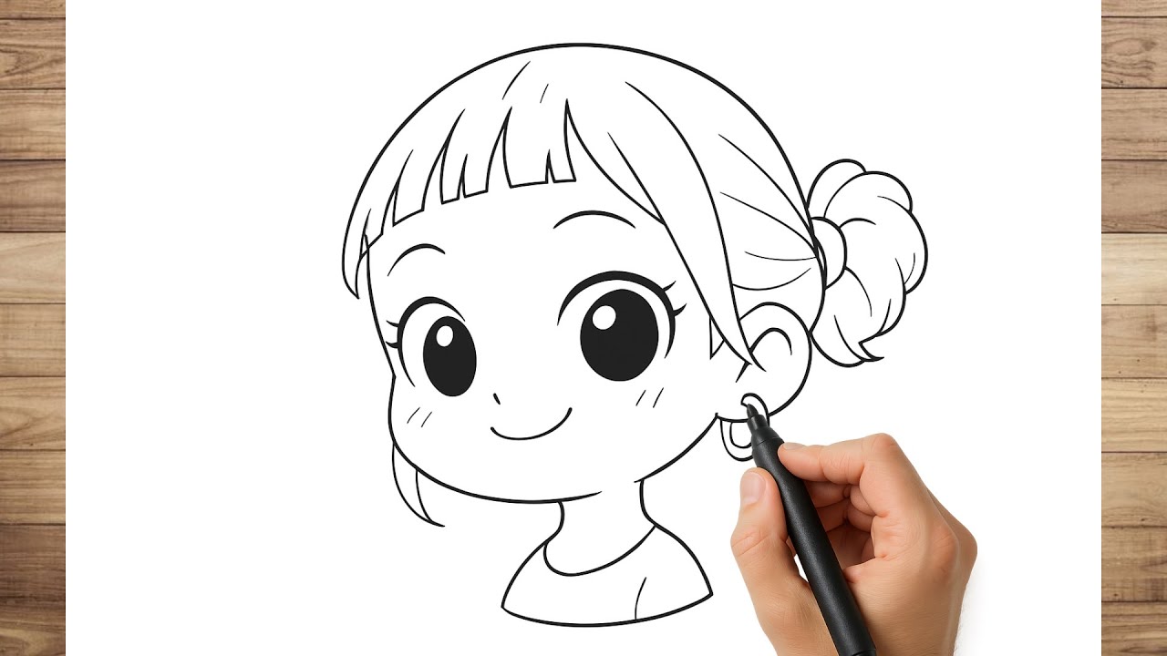 How to Draw Zoey | Easy Cute Girl Drawing Tutorial - YouTube