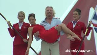 Richard Branson does wing walk with Sarah Harding in Miami