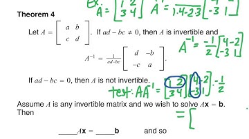 Linear Algebra 2.2 (Lay) - Inverse of a Matrix