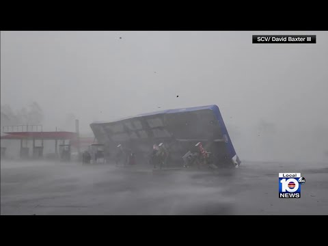 Gas pumps ripped out from ground in Perry as Idalia strikes Florida’s Big Bend region 