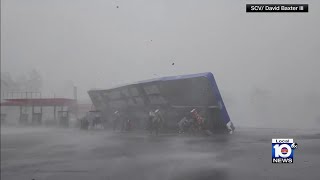 Powerful Hurricane Idalia rips gas pumps out from ground in Perry