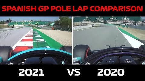 F1 2020 VS F1 2021 SPAIN HAMILTON POLE LAP COMPARISON