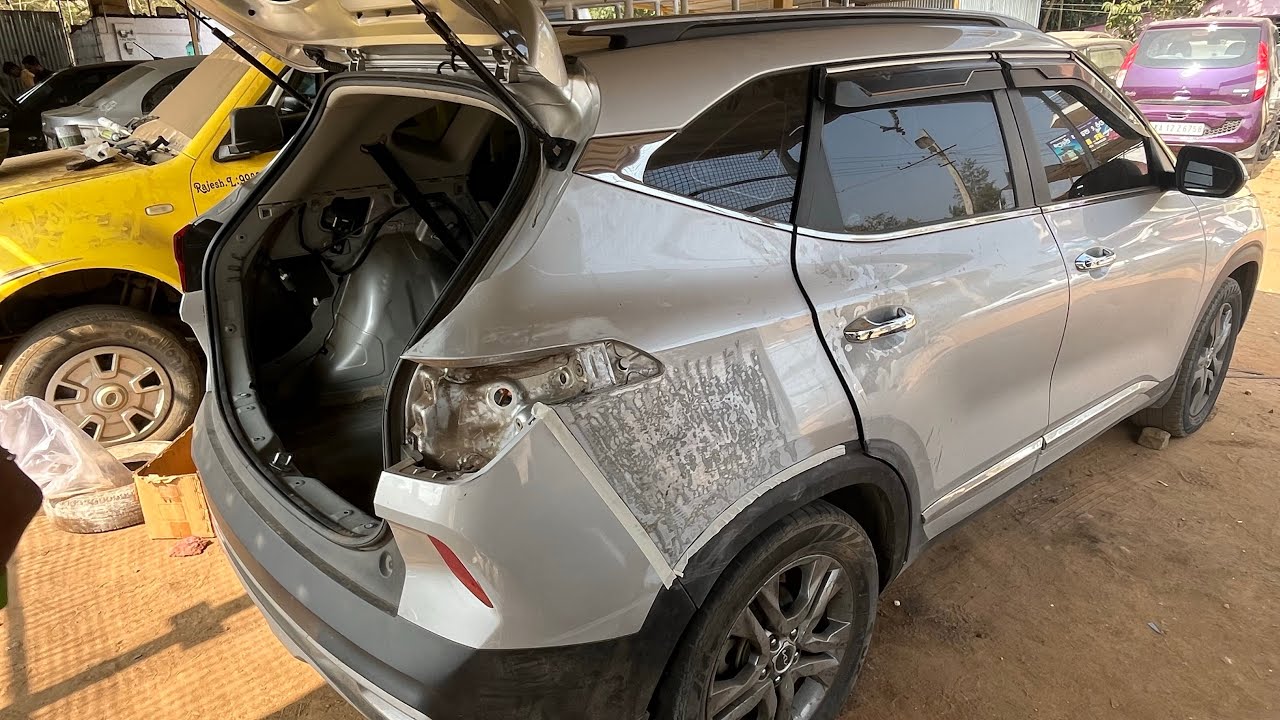 🔥Kia Car Quarter Panel Painting | Complete Process | Kia Quarter Panel Repair & Paint 🔥