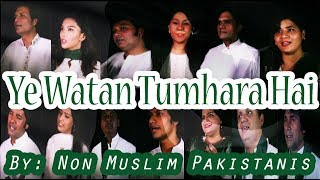 Video thumbnail of "Non Muslim community tribute to pakistan || Ye watan tumhara hai || Whatsapp lines"