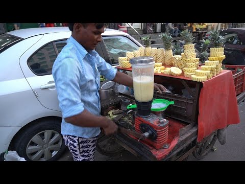 PINEAPPLE JUICE: Jaipur Famous Summer Special Tasty Pineapple Juice | Indian Street Food