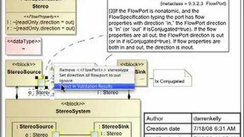 MagicDraw UML: SysML Plugin active validation tutorial