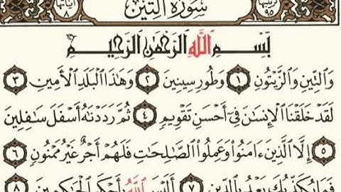 سورة التين بصوت جميل يشرح القلب