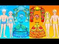 Paper Dolls Dress Up | HOT Rapunzel vs COLD Elsa Bride Wedding Costumes Dress Up | Barbie Doll Story