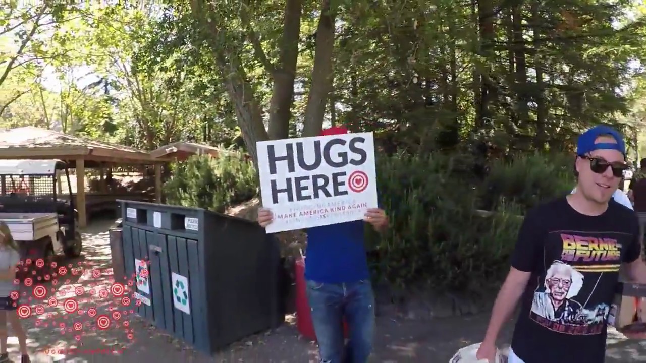 Gimme 5 FREE HUGS! with Hugging America The Hug Church - YouTube