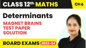 Magnet Brains Test Paper Solution - Class 12 Maths NCERT Chapter 4 Determinants  | 2022-23