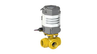 Compact Electric Actuated Lead Free Brass 3-Way T-Port Ball Valves