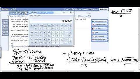 Quadratic equation - word problem using a revenue model - example 1