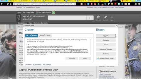 Exporting citations from Databases to EasyBib