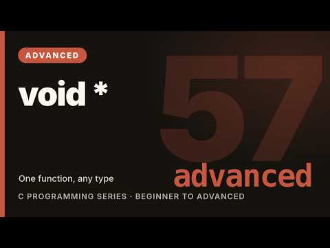 C Programming Tutorial #57: Generic Code with void Pointers | Learn C (Advanced)
