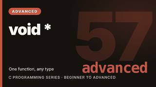 C Programming Tutorial #57: Generic Code with void Pointers | Learn C (Advanced)