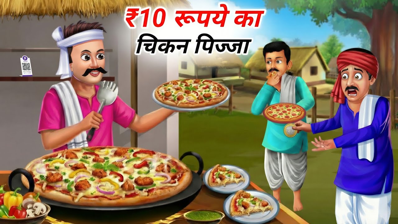 10 रुपये का चिकन पिज्जा | Street Food | Chicken Pizza | Hindi Kahani | Moral Stories | HindiCartoon
