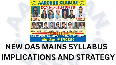 NEW OAS MAINS SYLLABUS-IMPLICATIONS AND STRATEGY-AAROHAN CLASSES-7684054656