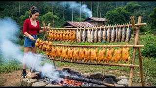 : The CEO Girl Leaves The City go to the Forest  Grill Chicken and Fish to sell at the Market