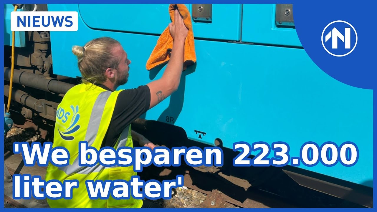 Flinke klus: treinen Arriva worden met de hand gewassen