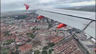 Easyjet A320 landing in Madrid Barajas International Airport