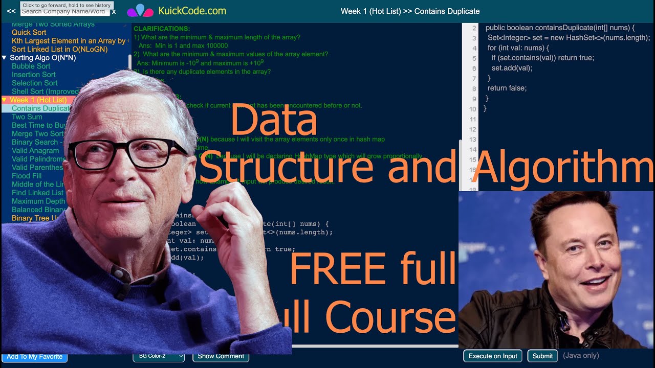 Data Structure and Algorithm on kuickcode.com - YouTube