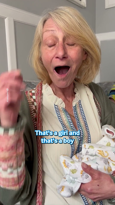 Gran's Surprise Twins Reaction 😲👶