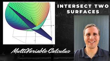 Multivariable Calculus Lecture | Parameterize Intersection Of Two Surfaces
